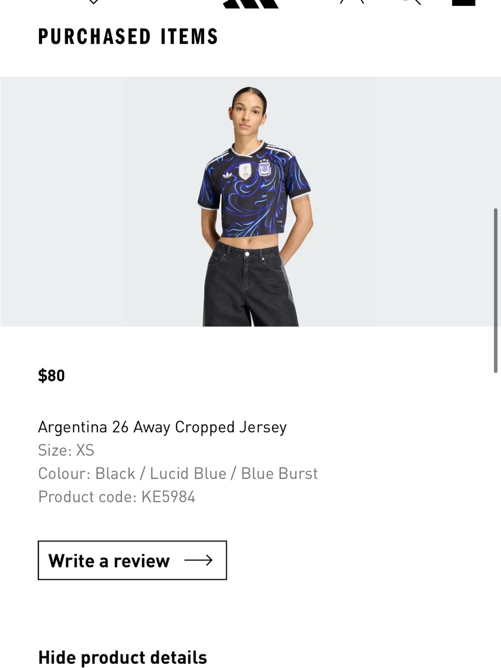 adidas Argentina AFA Jersey - Black & Blue